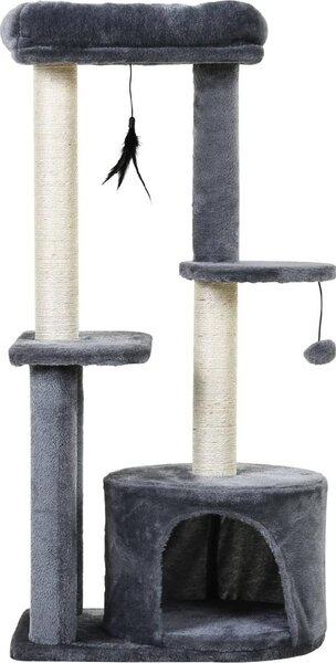 AllMyPets Tiragraffi per Gatti Albero Tiragraffi Multilivello Coperto da Sisal per Arrampicata Stabile 147cm - D30D75