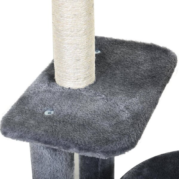 AllMyPets Tiragraffi per Gatti Albero Tiragraffi Multilivello Coperto da Sisal per Arrampicata Stabile 147cm - D30D75