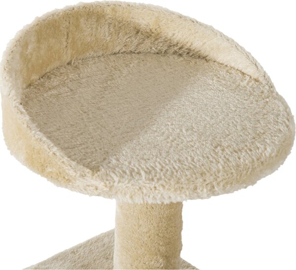 AllMyPets Tiragraffi per Gatti Albero Tiragraffi Multilivello in Sisal con Piattaforme e Cuccia in Peluche Beige 50x50x100cm - 45eD30