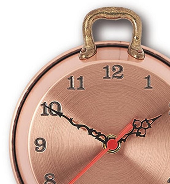 Orologio Tegame in Rame � 15 cm martellato a mano liscio