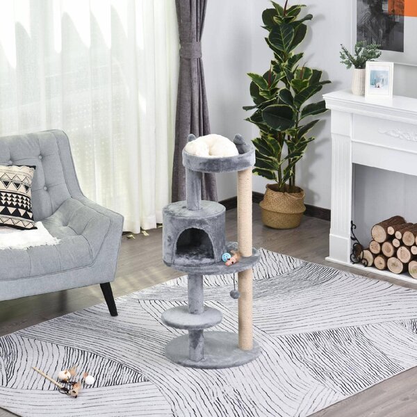 AllMyPets Tiragraffi per Gatti Albero Tiragraffi Torre con Casa Amaca a 3 Ripiani - D30D74GY