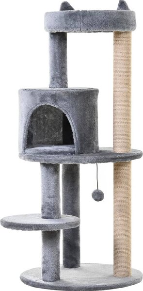 AllMyPets Tiragraffi per Gatti Albero Tiragraffi Torre con Casa Amaca a 3 Ripiani - D30D74GY