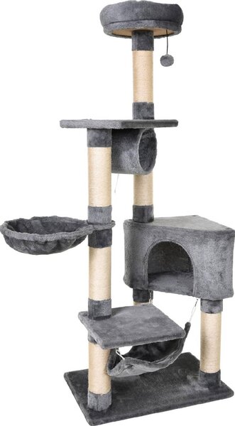 AllMyPets Tiragraffi per Gatti Albero Tiragraffi Torre Condominiale Multiripiano Altezza 150cm - D30D80