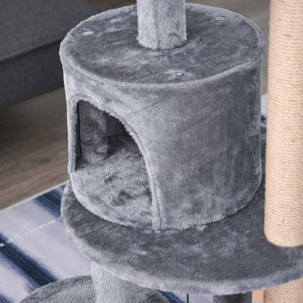 AllMyPets Tiragraffi per Gatti Albero Tiragraffi Torre con Casa Amaca a 3 Ripiani - D30D74GY