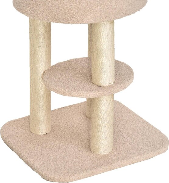 AllMyPets Tiragraffi per Gatti Albero Tiragraffi Robusto con 5 Livelli, Cuccia, Casetta, Giochi e Corda Sisal Max 30kg colore Beige - D30D71BG