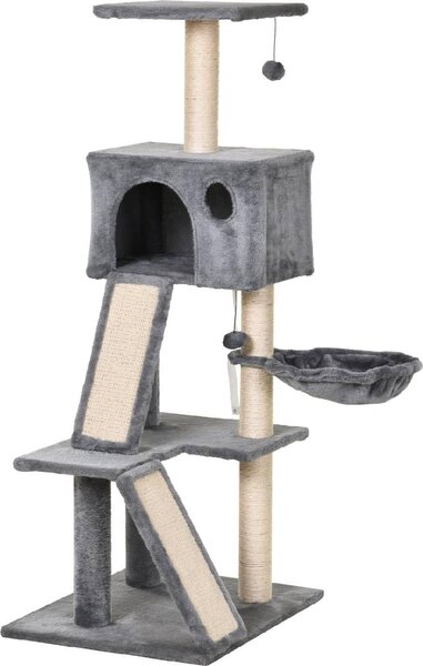 AllMyPets Tiragraffi per Gatti Albero Tiragraffi Torre Ricoperti di Sisal e Scale da Arrampicata - D30D78