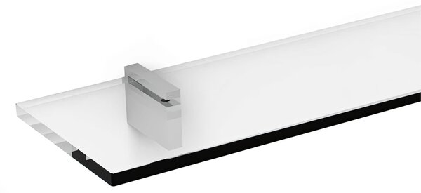 Mensola LAPIANA CM 60 in acciaio inox lucido e vetro temperato dimensioni 60x15,5xh 5,5 cm made in italy
