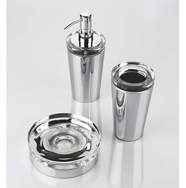 Porta Bicchiere da Appoggio LAPIANA in acciaio inox lucido e vetro Dimensioni 8x8xh13 cm Made In Italy
