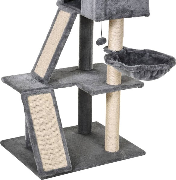 AllMyPets Tiragraffi per Gatti Albero Tiragraffi Torre Ricoperti di Sisal e Scale da Arrampicata - D30D78
