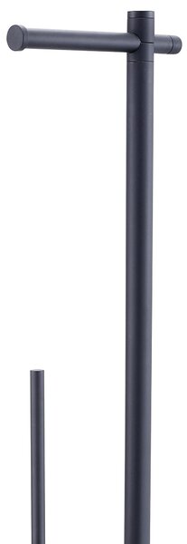 Piantana WC porta salviette e porta scopino 24x14xh66 cm anima in ottone design minimale nero opaco