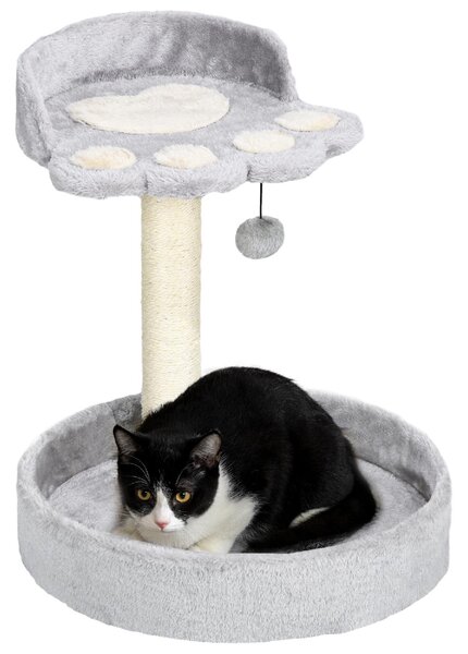 AllMyPets Tiragraffi per Gatti con Lettini, Corda in Juta e Peluche 41x41x44 cm colore Grigio Chiaro - R524LG