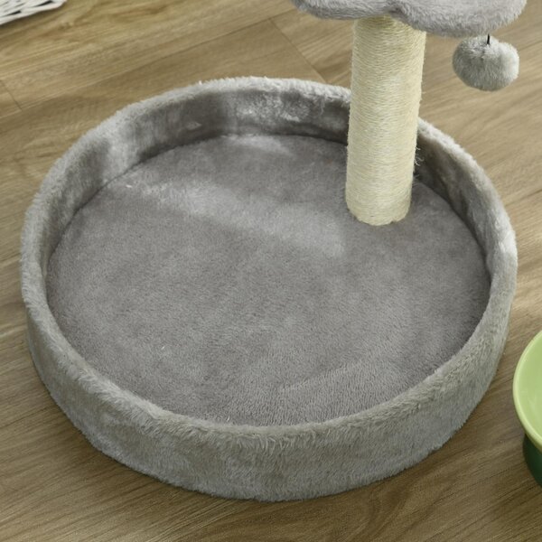 AllMyPets Tiragraffi per Gatti con Lettini, Corda in Juta e Peluche 41x41x44 cm colore Grigio Chiaro - R524LG