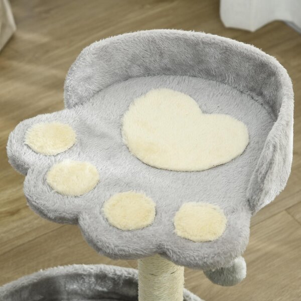 AllMyPets Tiragraffi per Gatti con Lettini, Corda in Juta e Peluche 41x41x44 cm colore Grigio Chiaro - R524LG