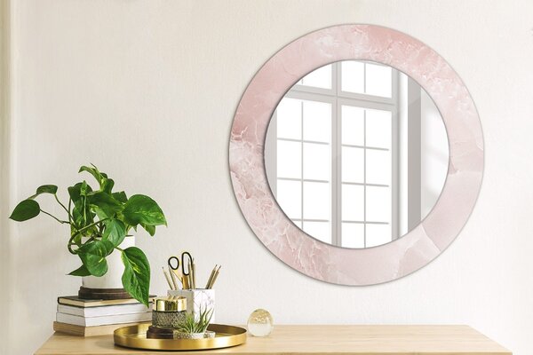 Specchio tondo con decoro Pietra rosa fi 50 cm