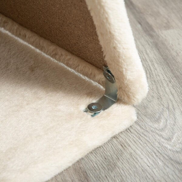 AllMyPets Tiragraffi per Gatti con Lettino, Cuccia e Tappetino in Legno, Peluche e Sisal 60x30x76 cm colore Marrone Chiaro - R52581
