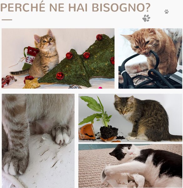 AllMyPets Tiragraffi per Gatti con Palo in Sisal Alto 60 cm e Base in Truciolato colore Beige - U486455