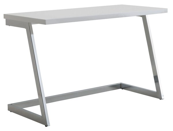 Scrivania "Anshan" in Piano: MDF laccato Telaio: ferro cromato bianco. Dimensioni (L/A/D) 120x76x55 cm