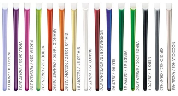Set Posate colorate 4 pezzi LOTO 1 Coltello 1 Forchetta 1 Cucchiaio 1 Cucchiaino caff� in acciaio 1810