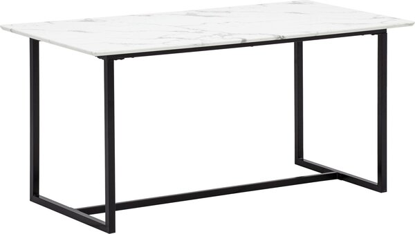 WOHNLING Tavolo da pranzo 120x60x76 cm Tavolo da cucina bianco effetto marmo Tavolo da pranzo moderno piccolo Tavolo da pranzo rettangolare Tavolo da pranzo con gambe in metallo