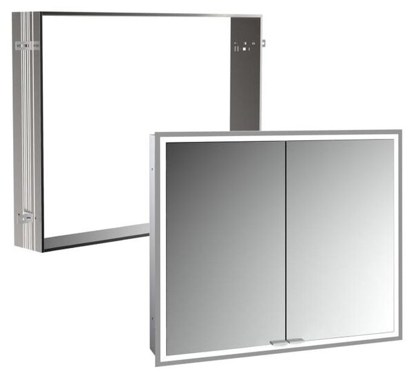 Specchio da bagno Kronenbach Cube 2.0, 80 cm, con telaio da incasso, a 2 ante