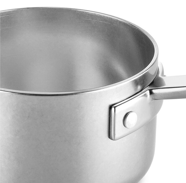 Casseruola 1 manico ATTIVA Peltro Mepra diametro cm 14 - 1 Lt in acciaio 18.10 Finitura alluminio