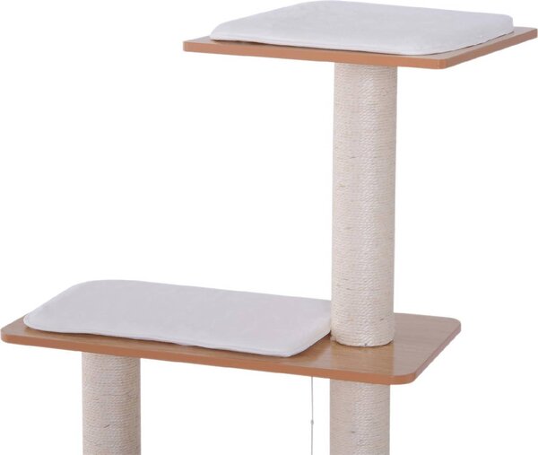 AllMyPets Tiragraffi per Gatti in Sisal con Cuccia Piattaforme e Giochi 60x40x120cm - D30D04
