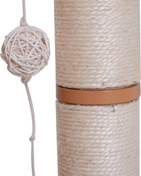 AllMyPets Tiragraffi per Gatti in Sisal con Cuccia Piattaforme e Giochi 60x40x120cm - D30D04