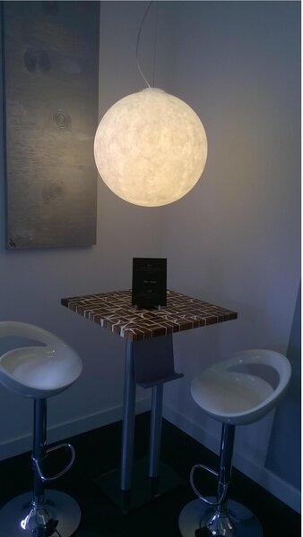 Lampada a Sospensione LUNA4 Diametro � 120 cm BIG peso 24 kg in nebulite mix di Resina e Fibre Nebulite Bianco