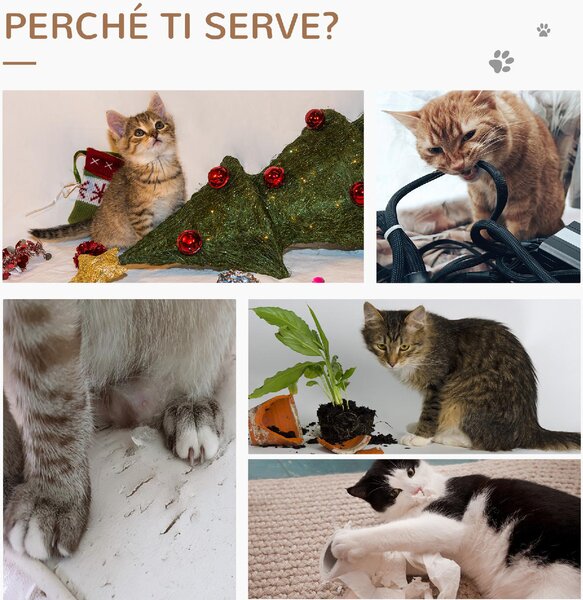 AllMyPets Tiragraffi per Gatti Multilivello con Amaca e Pallina in Legno e Peluche 50x36x70 cm colore Beige - DHD3003
