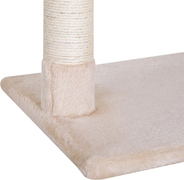 AllMyPets Tiragraffi per Gatti Multilivello con Amaca e Pallina in Legno e Peluche 50x36x70 cm colore Beige - DHD3003