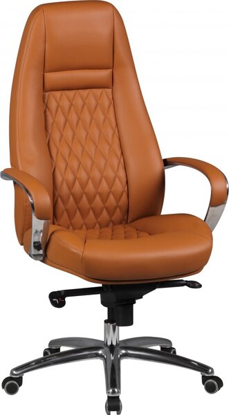 Sedia da ufficio Amstyle AUSTIN in vera pelle caramello sedia da scrivania 120KG sedia executive schienale alto con poggiatesta X-XL h; SPM1.299