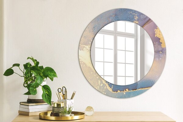 Specchio rotondo cornice con stampa Pietra di marmo fi 50 cm