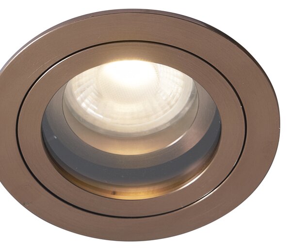 Set di 6 faretti da incasso moderni bronzo scuro orientabili e inclinabili IP44 - Chuck