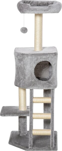 AllMyPets Tiragraffi per Gatti Multilivello per Gatti, Cuccia e Corde in Sisal Grigio Chiaro - D35349