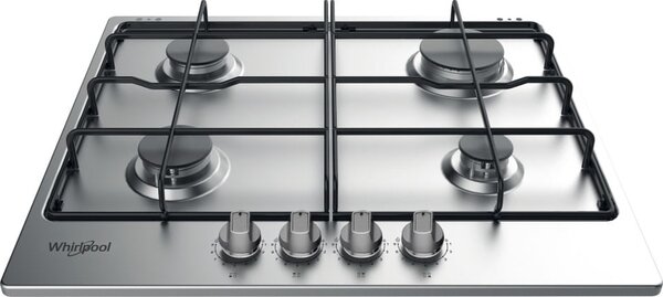 Whirlpool TKRL650IX Piano Cottura 4 Fuochi a Gas Larghezza 60 cm colore Inox