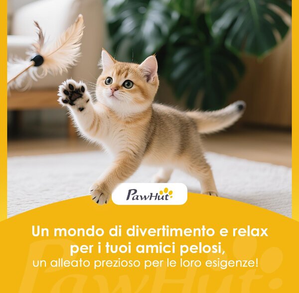 AllMyPets Tiragraffi per Gatti con Casetta, Trespolo, Piattaforme e 4 Topolini Appesi 60x35x134 cm colore Beige
