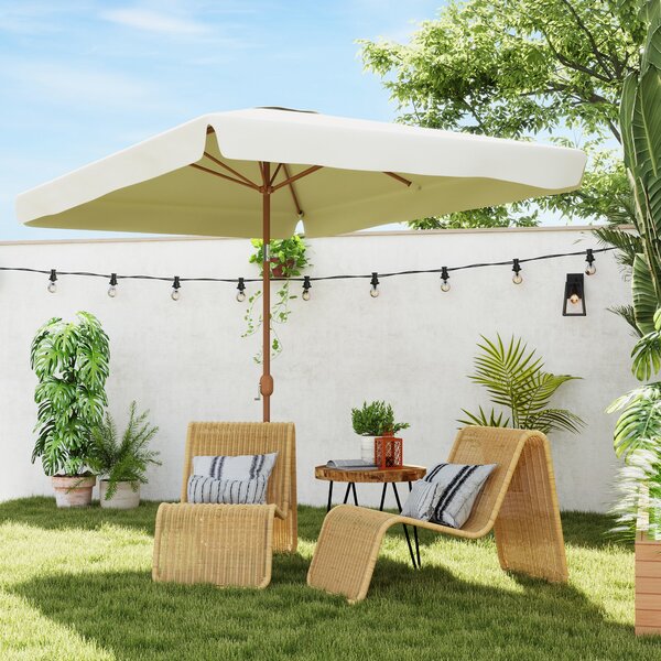 Outsunny Ombrellone da Giardino e da Esterno Inclinabile 2x3 m Beige | Aosom Italy