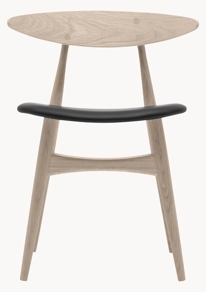 Sedia in legno con seduta in pelle CH33P