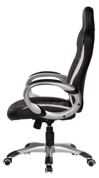 AMSTYLE sedia da ufficio/sedia RACER look pelle, nero