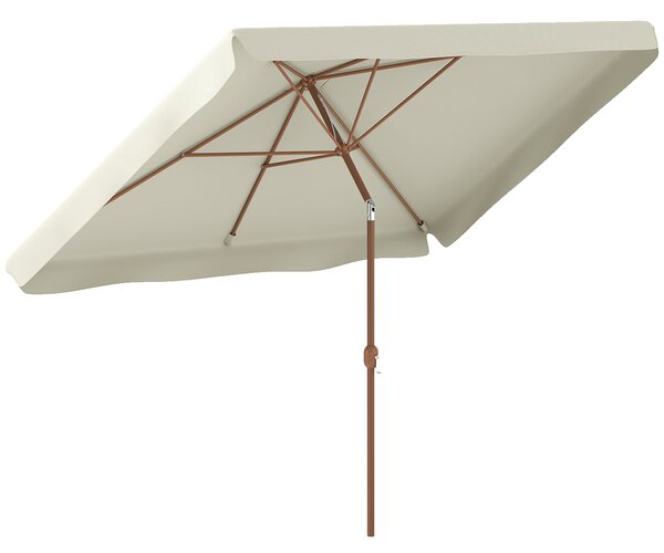 Outsunny Ombrellone da Giardino e da Esterno Inclinabile 2x3 m Beige | Aosom Italy
