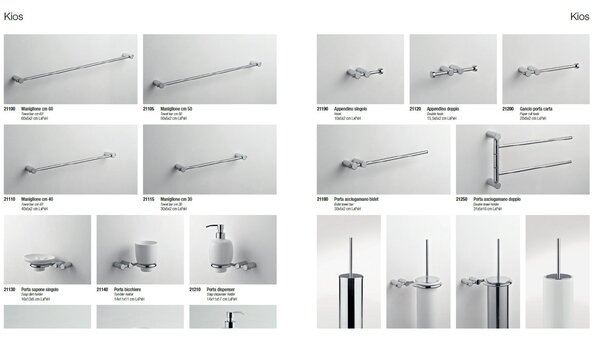 Piantana porta asciugamani WC-Bidet 39x20xh75 cm con Porta scopino in metallo serie KIOS bagno galvanico di oltre 22 micron inalterabile nel tempo