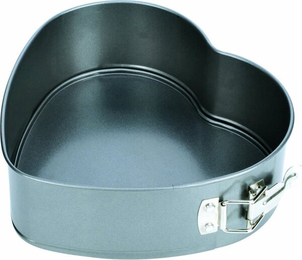 Tescoma Tortiera a Cerniera Stampo per Torta a Cuore Antiaderente Apribile in Acciaio Inox 22 x 21 cm colore Grigio - Delicia