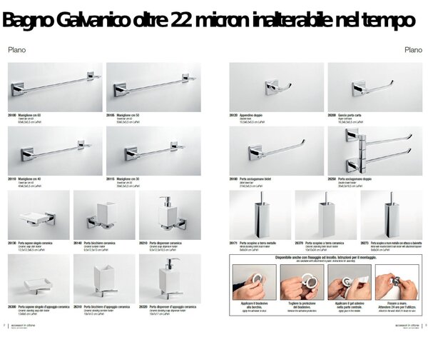 Porta asciugamani fissaggio Viti e Stop , Plano 60x6,5xh5,5 cm in finitura cromo lucido bagno galvanico di oltre 22 micron inalterabile nel tempo