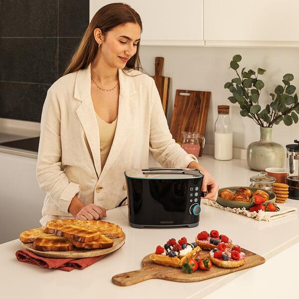 Cecotec Tostapane 2 Fette Potenza 650 Watt con 7 Livelli di Doratura colore Nero - 02184 Toast&Taste Double B