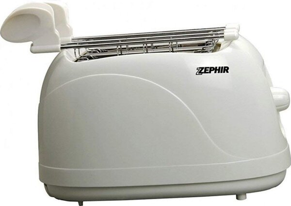 Zephir Tostapane 2 Fette Potenza 500 Watt 5 Livelli di Cottura con Timer e Cassetto fondo Raccoglibriciole colore Bianco - ZHC475