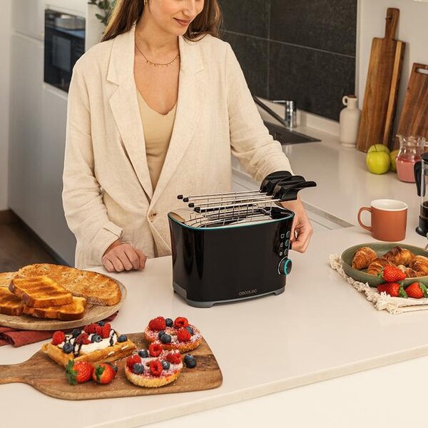 Cecotec Tostapane 2 Fette Potenza 650 Watt con 7 Livelli di Doratura colore Nero - 02184 Toast&Taste Double B