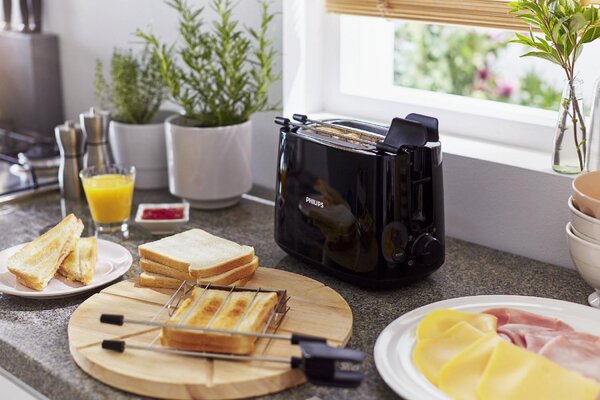 Philips Tostapane 2 fette Potenza 600 Watt con Vassoio Raccogli-briciole colore Nero - HD2583/90 Daily Collection