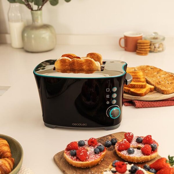 Cecotec Tostapane 2 Fette Potenza 650 Watt con 7 Livelli di Doratura colore Nero - 02184 Toast&Taste Double B