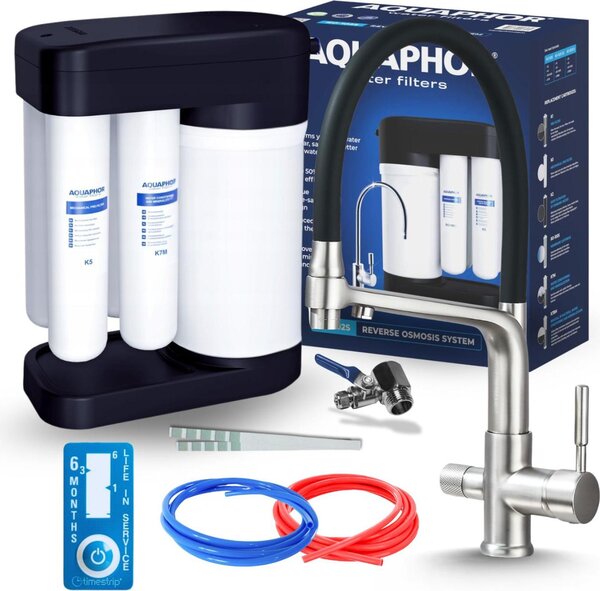 Filtratore d'acqua RO, rubinetto da cucina a 3 vie estraibile in ottone