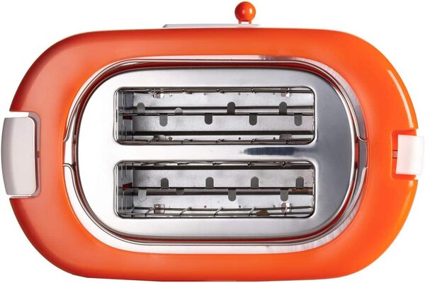 Ariete Tostapane 2 Fette Potenza 700 Watt 9 Livelli di cottura Funzione scongelamento e Vassoio raccoglibriciole colore Bianco/Arancione - 0159 Toa